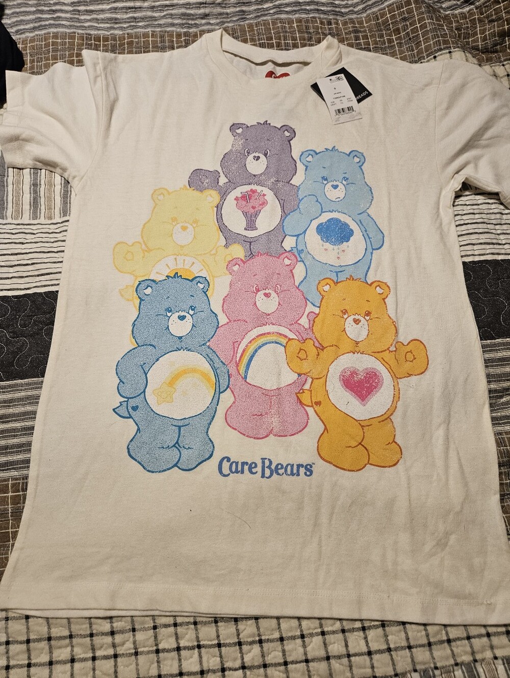 Care Bears Pastel Rainbow Bear Graphic Tee - White